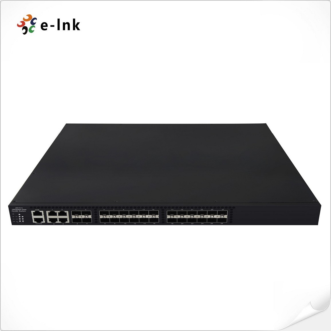 24 10Gbps SFP+ ports + 4 10/100/1000Mbps TP/SFP combo ports Managed Ethernet Fiber Switch