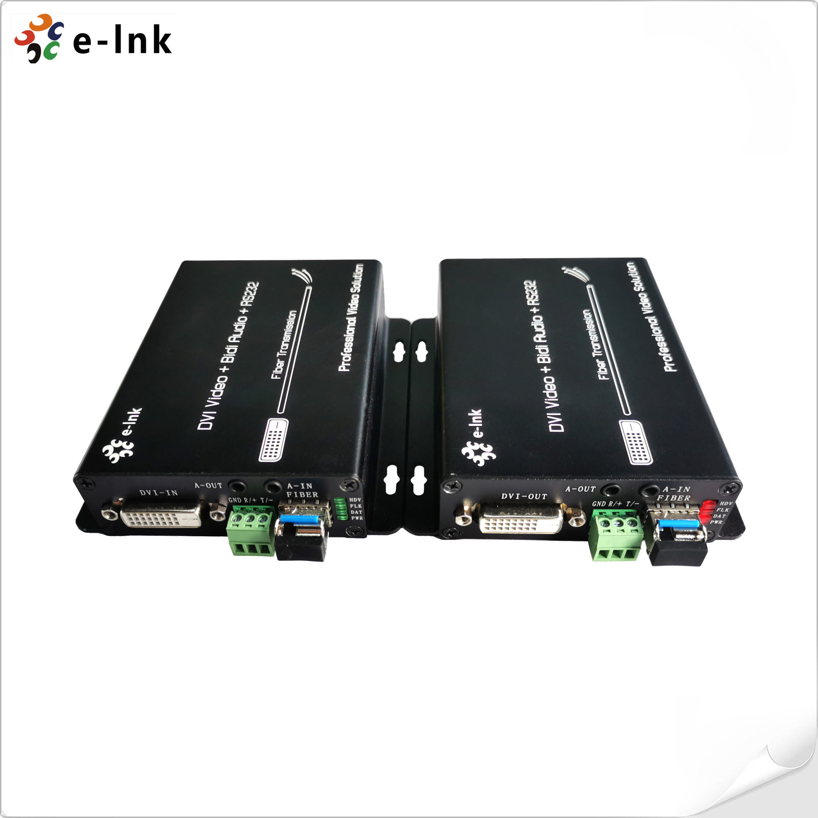 DVI Fiber Optic Extender with 1Ch Bidirectional Stereo Audio + 1Ch RS232
