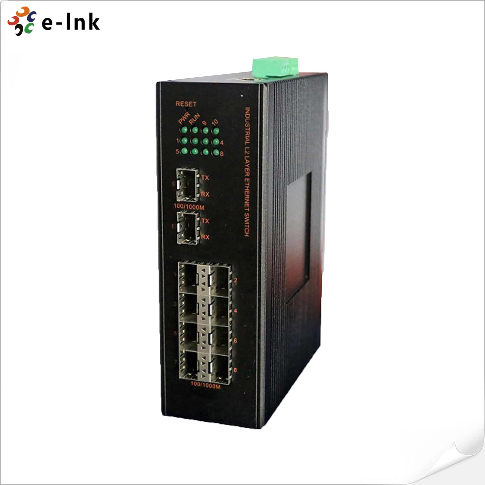 Industrial Managed 8-Port 100/1000X SFP + 2-Port 100/1000X SFP Fiber Switch