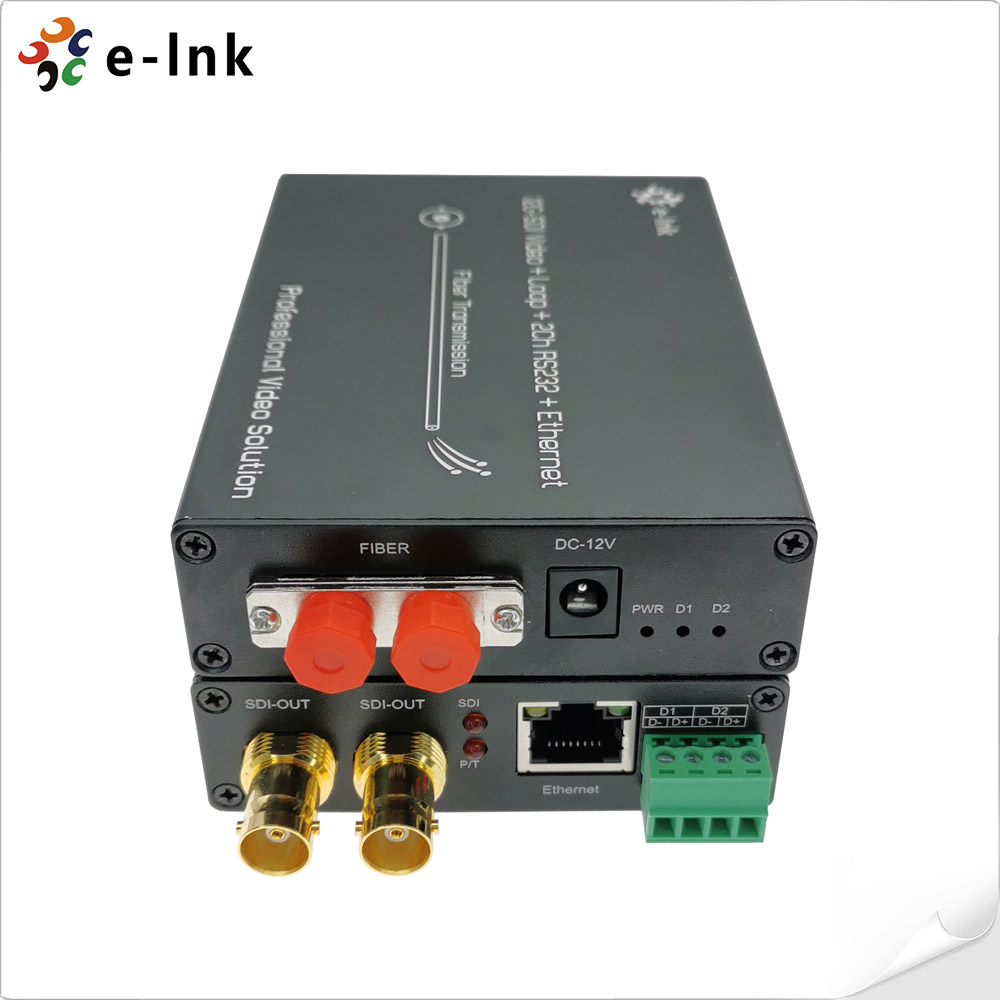 12G-SDI Video Fiber Converter with Gigabit Ethernet and 2Ch Backward RS485