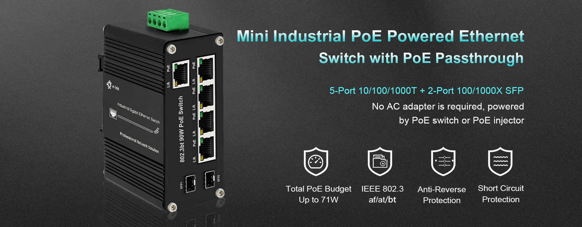  Mini PoE Powered Switch 